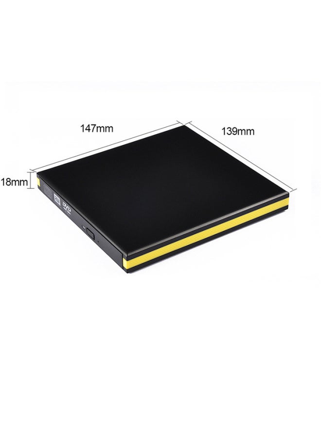 Generic Hengzhe USB3.0 Optical Drive Box Color Side Strip Mobile Optical Drive Box External Optical Drive Kit-Color:Black  - Image 2
