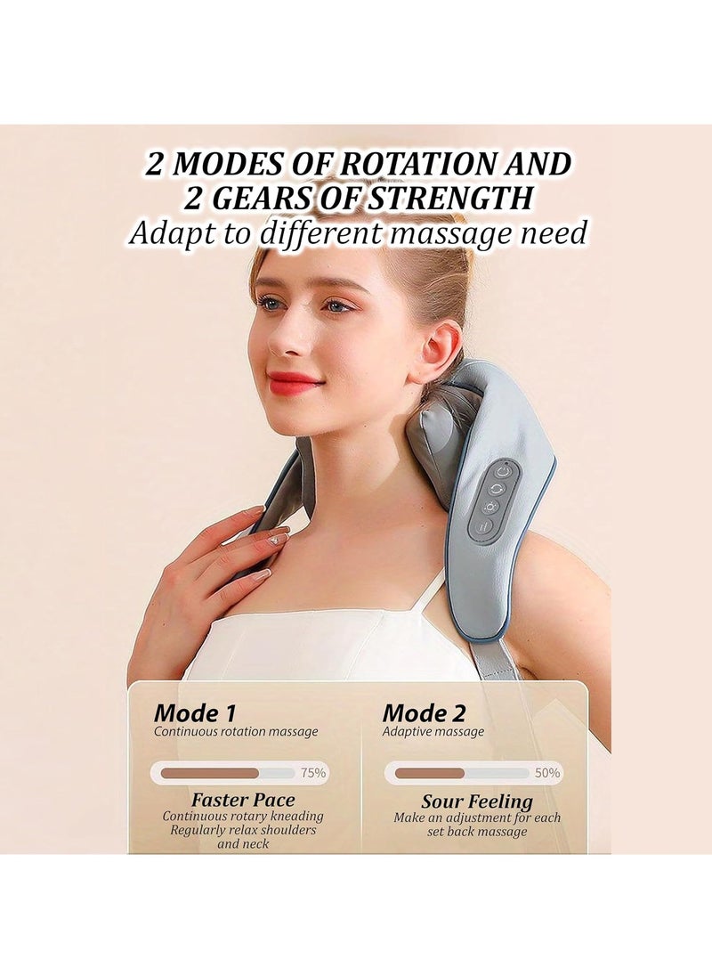 RATSAW - Shiatsu Neck Shoulder Massager With Heat Relieve Tension Target Acupoints Spa-Quality 6D Extra Large Massage Head Wearable Design Ideal Pain Relief Muscle Relaxation Stress Reduction - Image 1