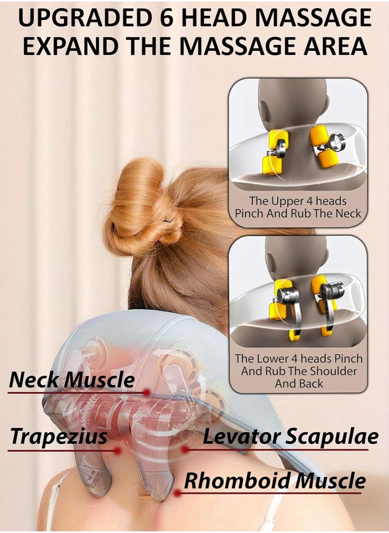 RATSAW - Shiatsu Neck Shoulder Massager With Heat Relieve Tension Target Acupoints Spa-Quality 6D Extra Large Massage Head Wearable Design Ideal Pain Relief Muscle Relaxation Stress Reduction - Image 1