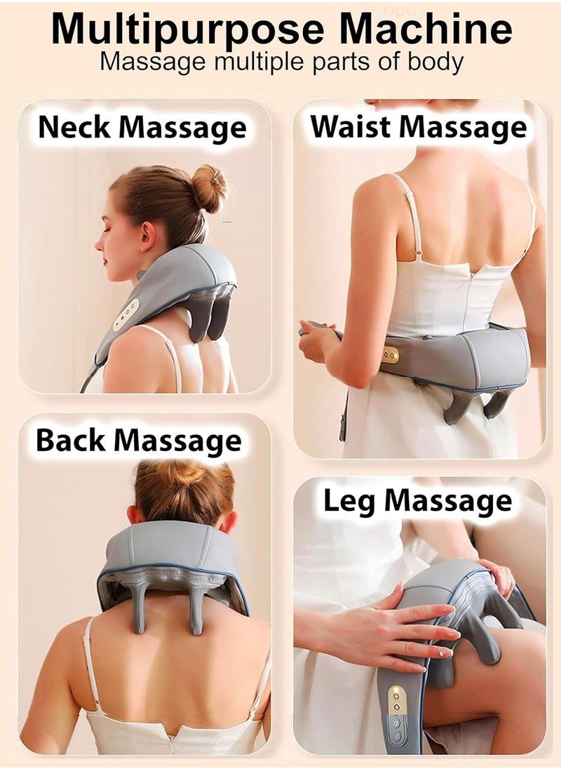 RATSAW - Shiatsu Neck Shoulder Massager With Heat Relieve Tension Target Acupoints Spa-Quality 6D Extra Large Massage Head Wearable Design Ideal Pain Relief Muscle Relaxation Stress Reduction - Image 1