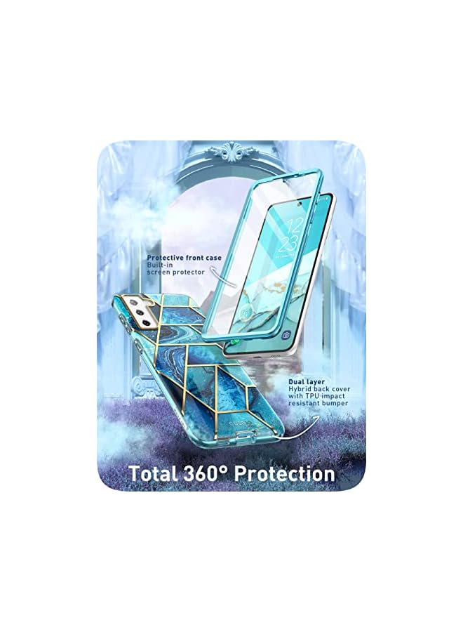 I-blason Cosmo Case for Samsung Galaxy S22 5G (2022 Release), Slim Stylish Protective Bumper Case with Built-in Screen Protector (Ocean) - Image 2