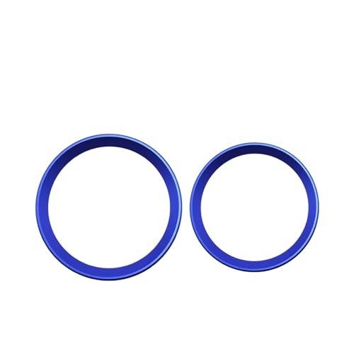 Ysbxitu Car Front Rear Logo Decoration,Cover Ring Trim,Fit for BMW 1 2 3 4 5 6 7 Z X Series,Hood Emblem Ring,Front Rear Car Logo Circle,Logo Circle Decoration,(82mm/3.2)*1+(74mm/2.9)*1-Blue - Image 1