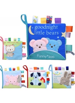 Generic Baby Animal 3d Cloth Book Early Education Tear-resistant Label Cloth Book Baby Fabric-Color:Label Gray Elephant  - Image 2