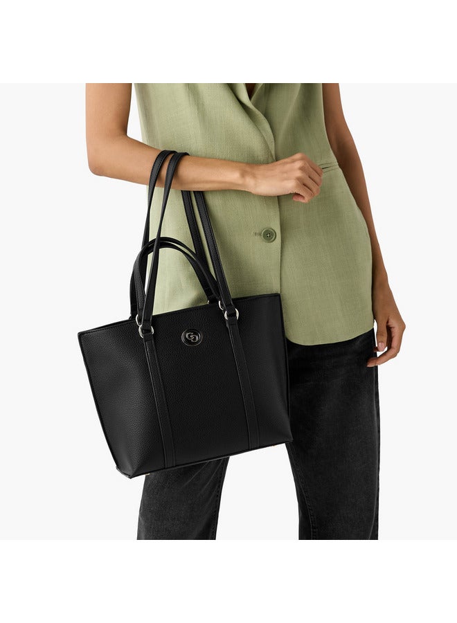 سيليست حقيبة يد نسائية بتصميم بارز مع سحاب ومقبض مزدوج - Image 2