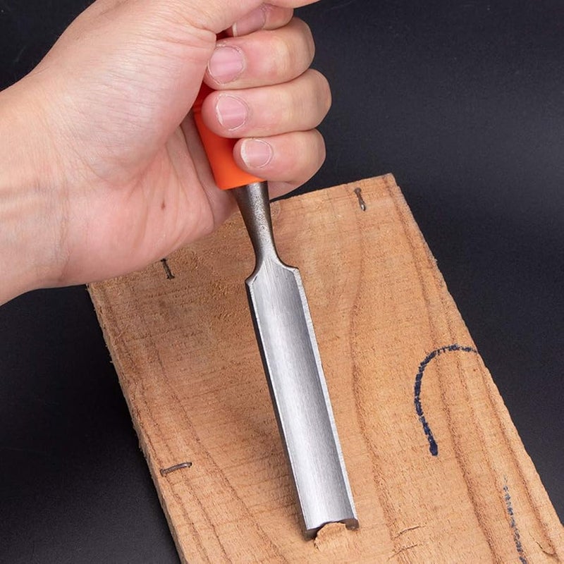 4 Piece Wood Chisel Set Cr V Steel Woodworking Carving Tools Soft Grip Handles - Image 4