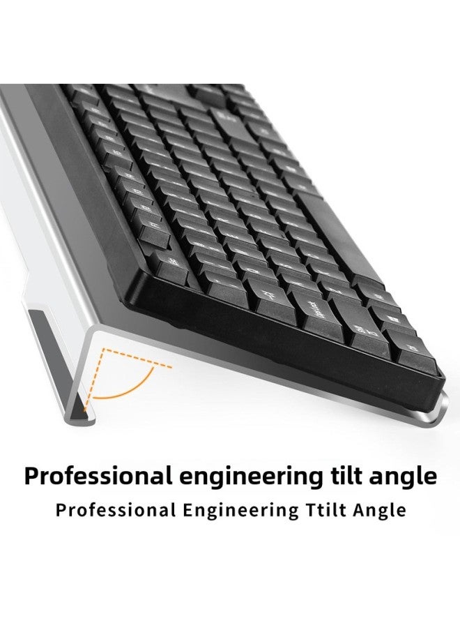 حامل لوحة مفاتيح مريح على شكل حرف Z لزيادة الارتفاع وحامل سطح مكتب مائل وحامل لوحة مفاتيح أكريليك شفاف - اللون: حامل لوحة مفاتيح 【شفاف】 + حامل لوحة مفاتيح - Image 3