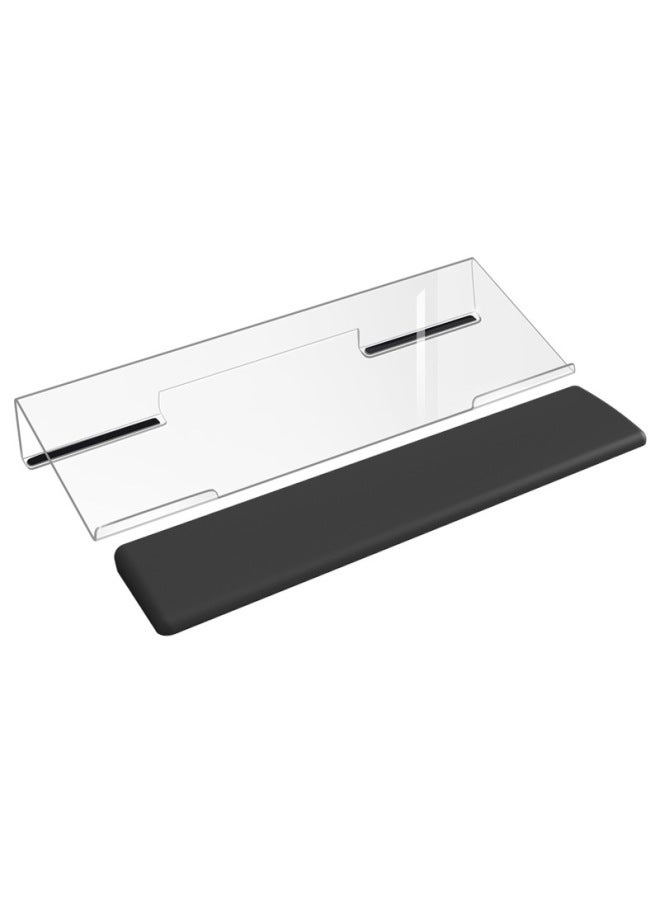 حامل لوحة مفاتيح مريح على شكل حرف Z لزيادة الارتفاع وحامل سطح مكتب مائل وحامل لوحة مفاتيح أكريليك شفاف - اللون: حامل لوحة مفاتيح 【شفاف】 + حامل لوحة مفاتيح - Image 1