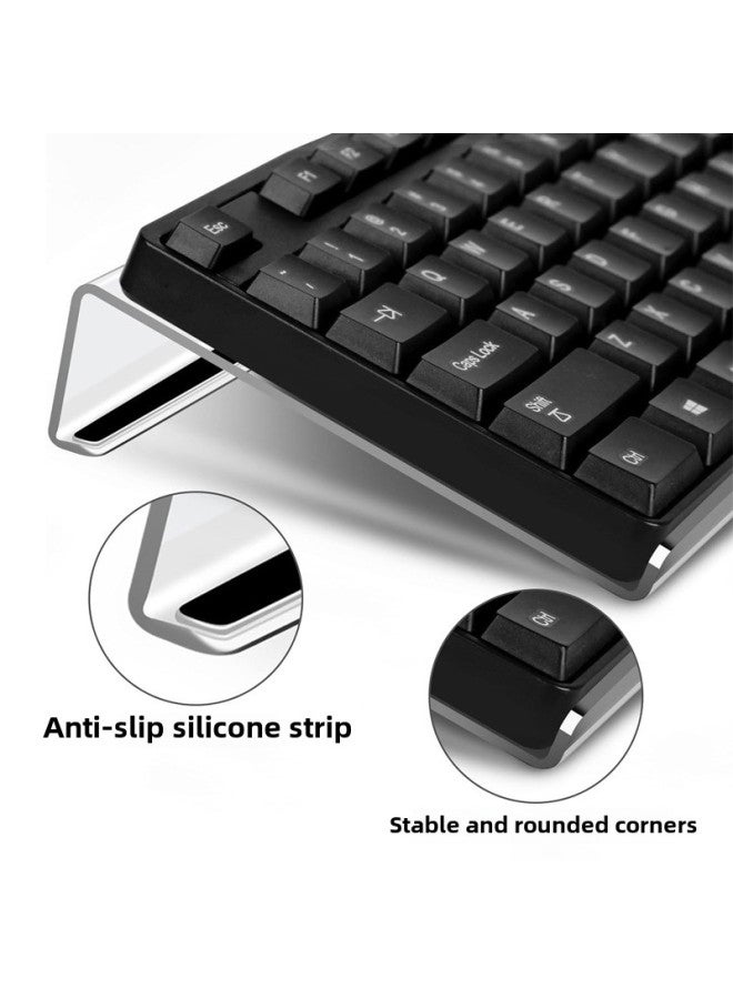 حامل لوحة مفاتيح مريح على شكل حرف Z لزيادة الارتفاع وحامل سطح مكتب مائل وحامل لوحة مفاتيح أكريليك شفاف - اللون: حامل لوحة مفاتيح 【شفاف】 + حامل لوحة مفاتيح - Image 2