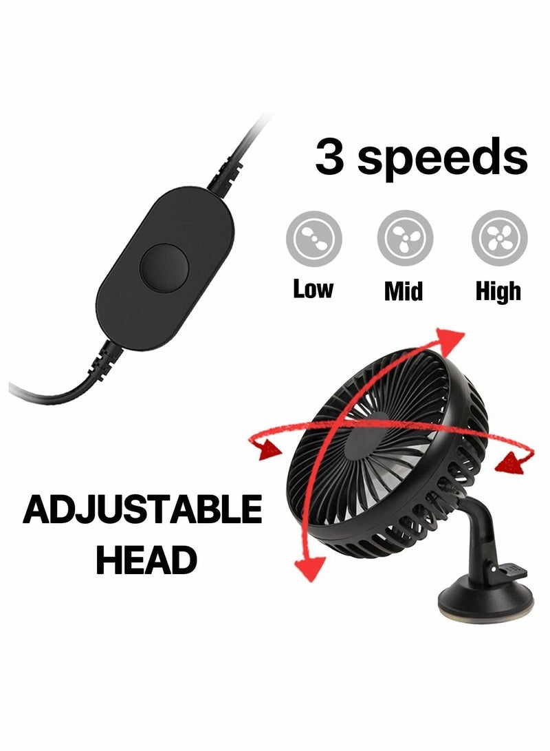 Loquat Cooling Car Fan, Baby Pet Seat Rear Headrest Window fan, USB Plug for Car/Vehicle - Image 3