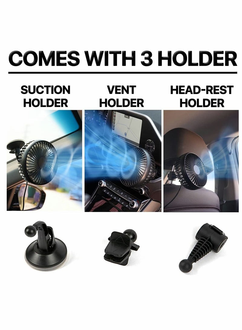 Loquat Cooling Car Fan, Baby Pet Seat Rear Headrest Window fan, USB Plug for Car/Vehicle - Image 4