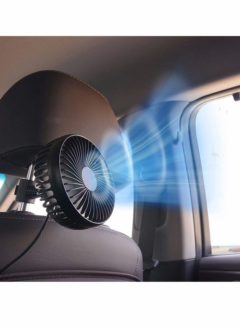 Loquat Cooling Car Fan, Baby Pet Seat Rear Headrest Window fan, USB Plug for Car/Vehicle - Image 1