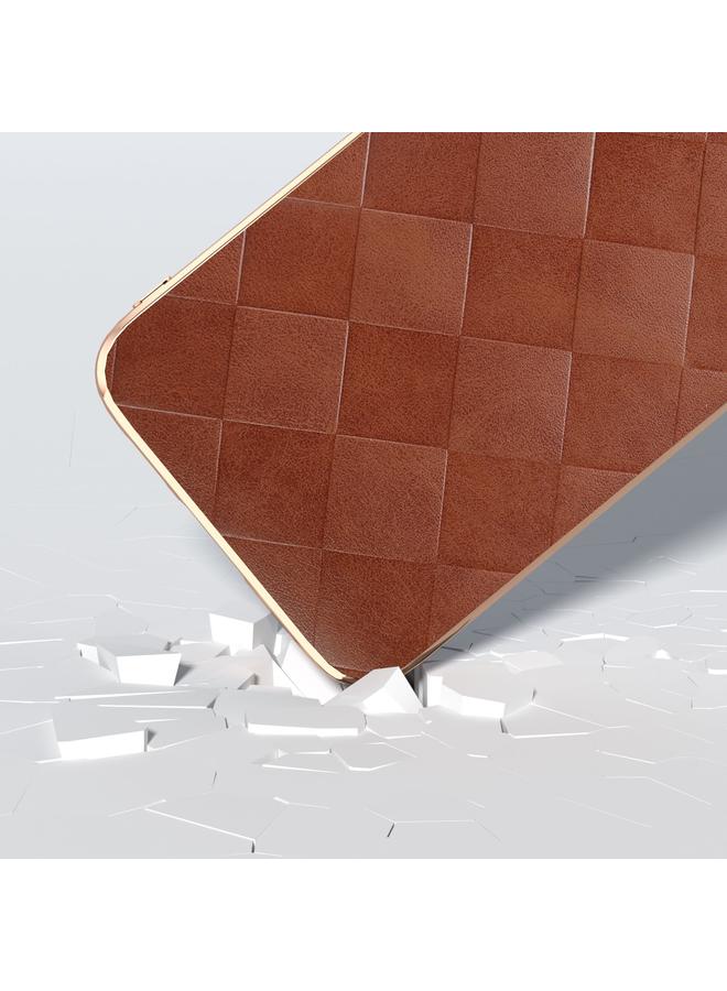 S-TOP Case For Samsung Galaxy S23 FE 5G Nano Plating Weave Plaid Texture PU Phone Case - Image 3