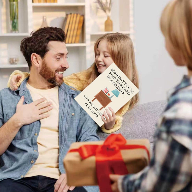 Zyulin Romantic Fathers Day Card Gifts for Husband Boyfriend Fiance, Funny Father's Day Card from Wife Girlfriend Fiancee, Happy Fathers Day Decorations - Image 3