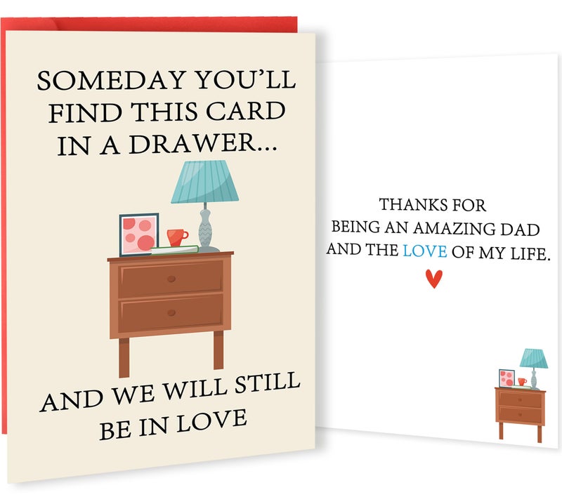 Zyulin Romantic Fathers Day Card Gifts for Husband Boyfriend Fiance, Funny Father's Day Card from Wife Girlfriend Fiancee, Happy Fathers Day Decorations - Image 1
