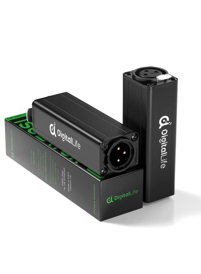 DigitalLife XLR Ground Loop Isolator (Noise Filter) – Single-Channel, Pack of 2 Units - Image 1
