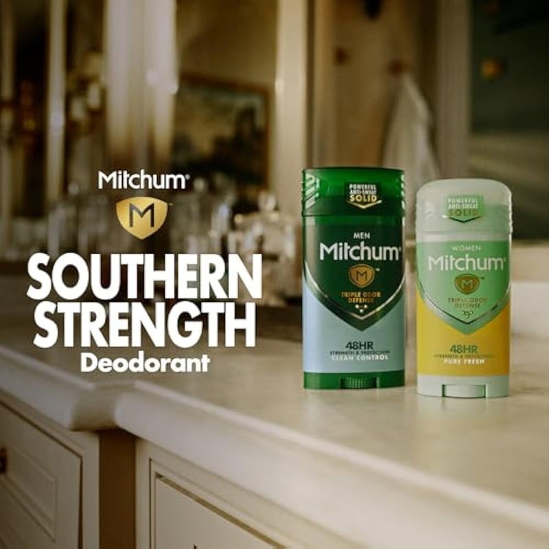 Mitchum Antiperspirant Deodorant Stick for Men, Triple Odor Defense Invisible Solid, 48 Hr Protection, Dermatologist Tested, Clean Control, 2.7 oz - Image 2
