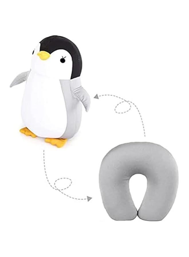 Travel Pillow, 2 in 1 Reversible Neck Pillow, Cute Penguin U Shape Pillow Neck Support Pillow for Traveling, Sleeping, Car, Home, Office(Black)  - Image 2