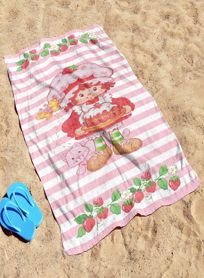 Jay Franco Strawberry Shortcake Bath Pool Beach Towel - Super Soft and Absorbent 100% Cotton Towel, Measures 28 x 58 Inches - Image 5