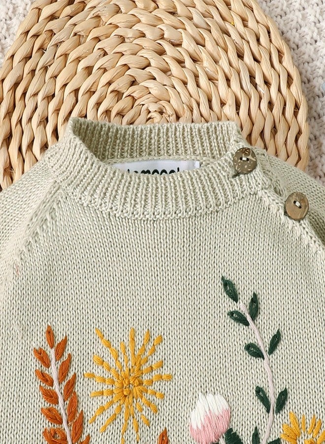 Lamgool Little Boys Girls Pullover Sweater Knitted Button Long Sleeve Kids Sweatshirt for Fall Apricot 6Y - Image 4