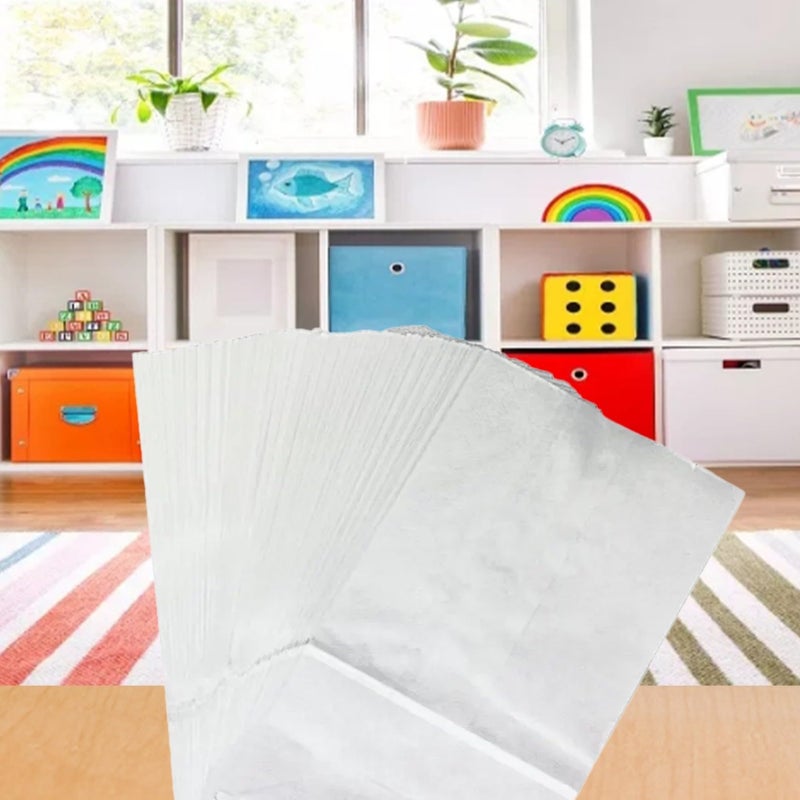 School Smart Pavilia Flat Bottom Paper Bags - 6 x 11 - Pack of 100 - White - Image 4