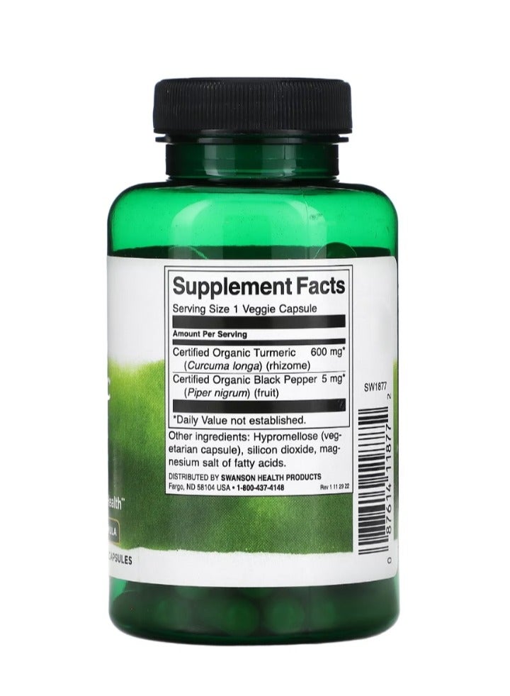 سوانسون الكركم والفلفل الأسود 90 كبسولة نباتية - Image 2