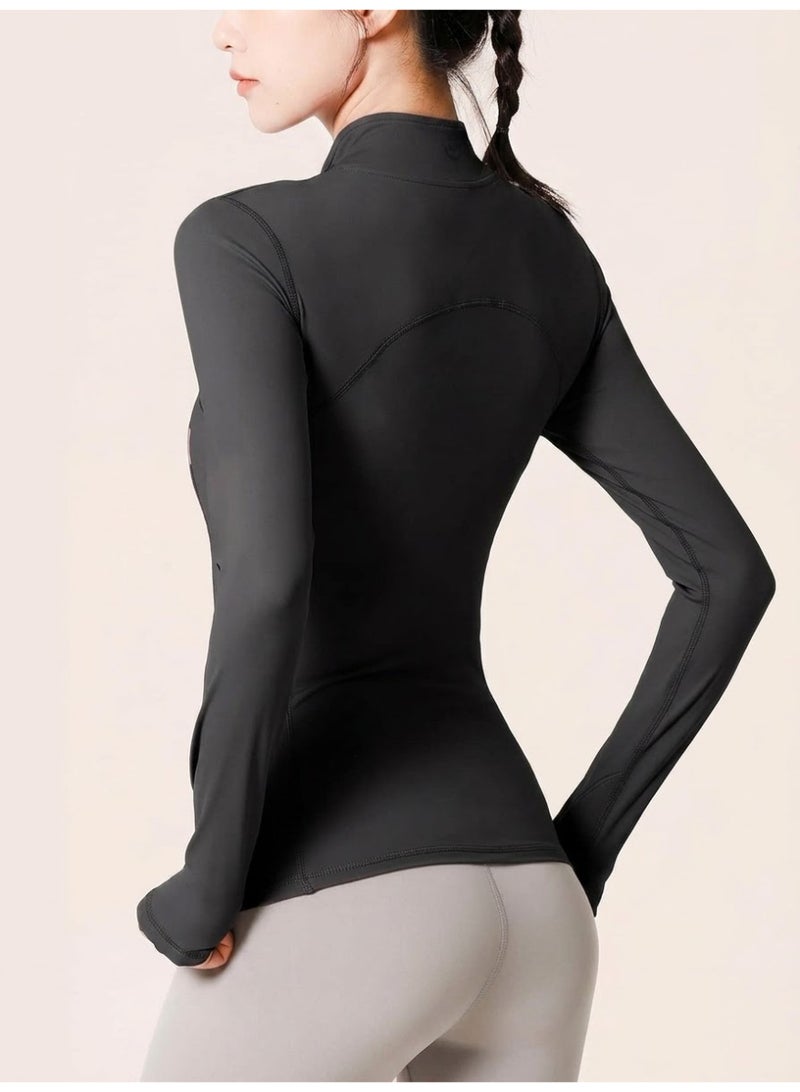 JOUDIYA Women's Long Sleeve Workout Top with Thumb Holes, Crop Sports T-Shirt for Yoga, Gym, Running and Fitness - Image 2