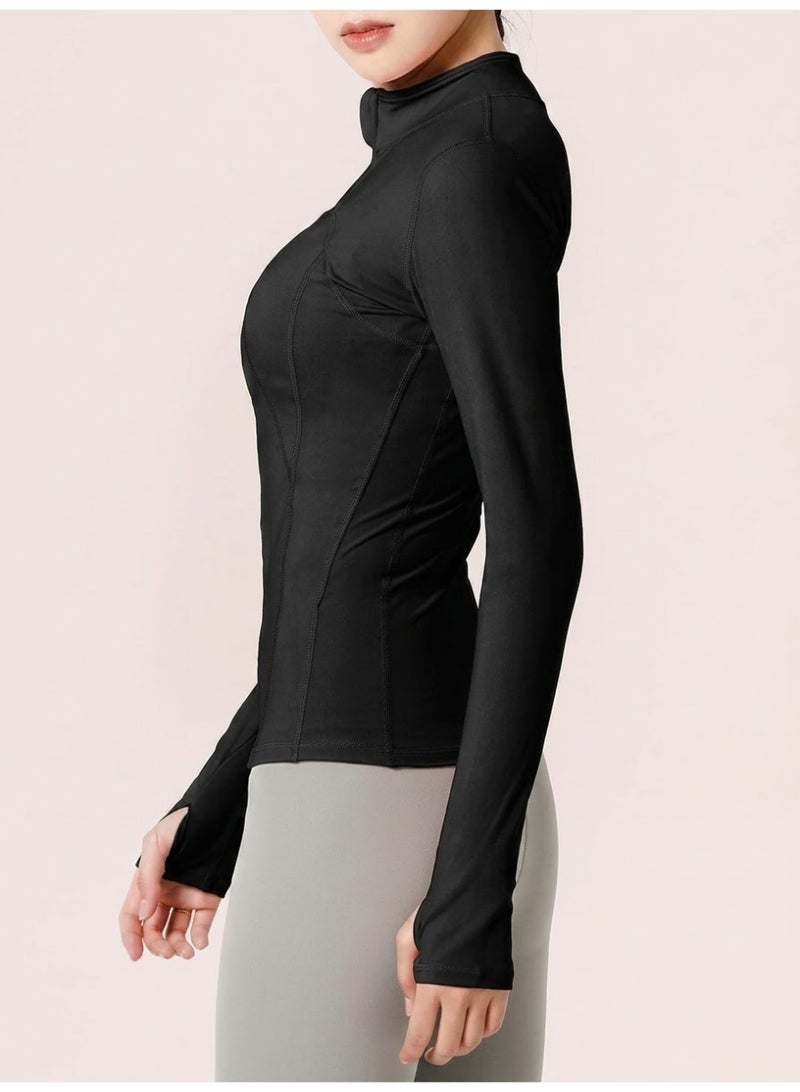 JOUDIYA Women's Long Sleeve Workout Top with Thumb Holes, Crop Sports T-Shirt for Yoga, Gym, Running and Fitness - Image 3