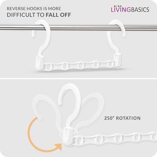 LivingBasics 5 in 1 Magic Hanger for Wardrobe/Magic Foldable Space Saving Clothes Hanger/Closet Space Savings (Pack of 10, White) - Image 5