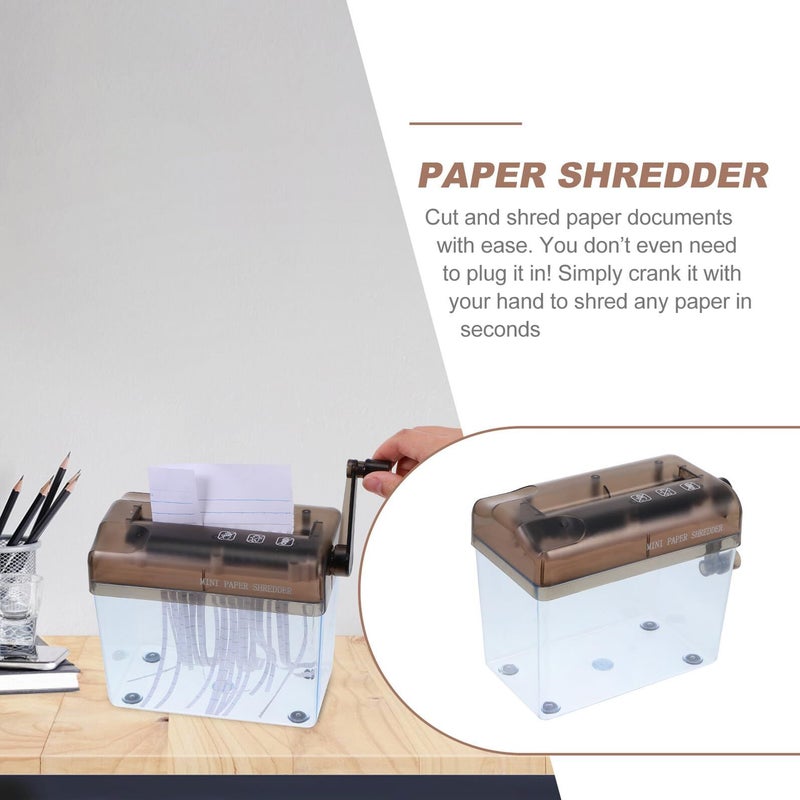Sto Baza Mini Desktop Hand Crank Manual Paper Shredder For Office School Home Use Confidential Bill Document Cutter Strip Cutting Tool Black - Image 5