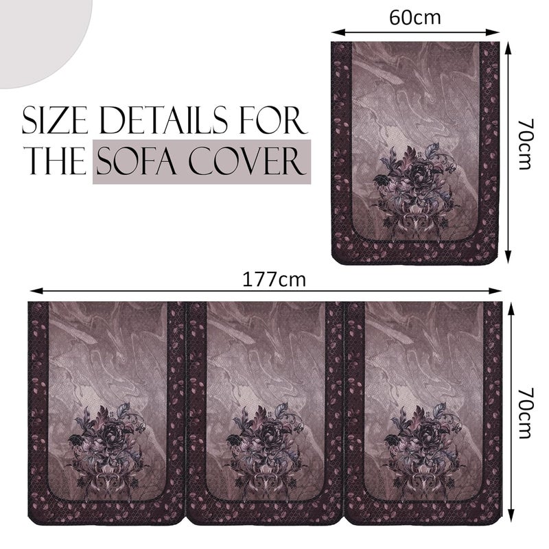 smiry Set of 10 Cotton AntiSkid Sofa Cover 5 Seater Set Washable Sofa Protector for Home Decor Offices Hotels Furniture Protection Everyday Use Digital Print Dark Light Brown - Image 3