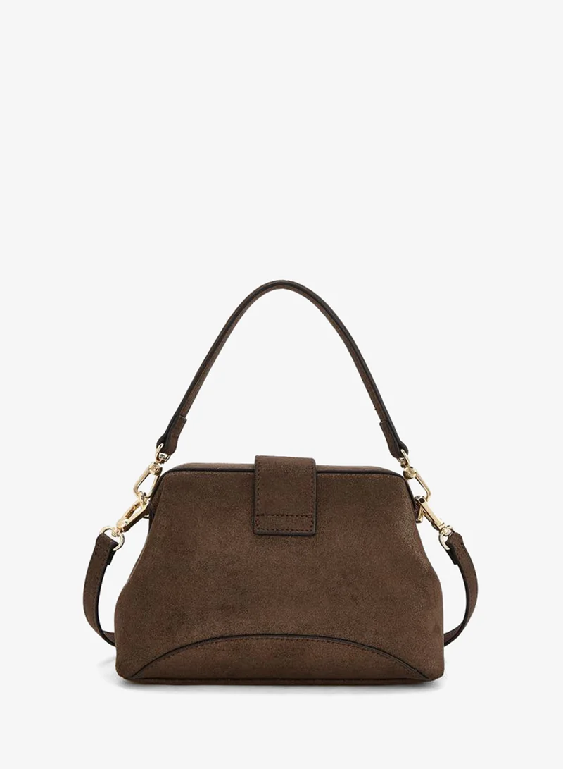 Celeste BROWN Colourblock Crossbody Bag With Adjustable Strap And Button Closure for Women | Best Price UAE