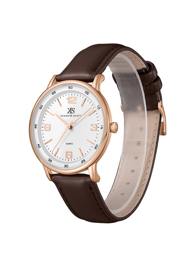KENNETH SCOTT Kenneth Scott Men's White Dial Analog Watch - K23040-RLDW  - Image 2
