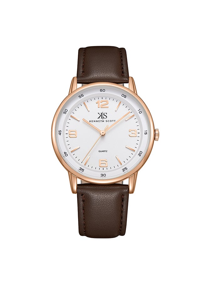 KENNETH SCOTT Kenneth Scott Men's White Dial Analog Watch - K23040-RLDW  - Image 1