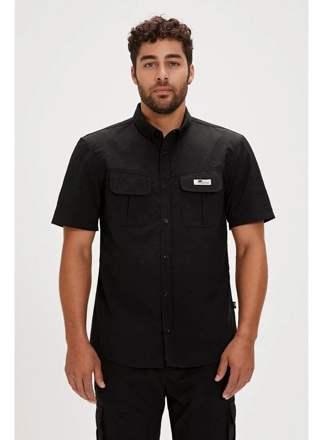 Fernando Black Printed Short Sleeve Men's Shirt.