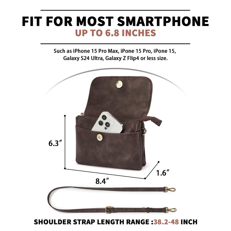 CHOLISS Small Crossbody Bags for Women, Vegan Leather Cell Phone Purse, Mini Travel Purse with Adjustable Strap - Image 3