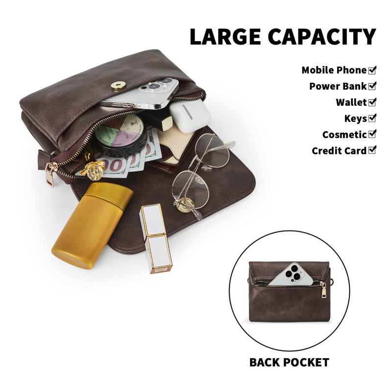 CHOLISS Small Crossbody Bags for Women, Vegan Leather Cell Phone Purse, Mini Travel Purse with Adjustable Strap - Image 5