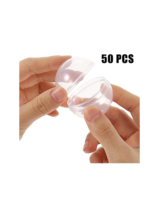 The Bros 50pcs Gumball Machine Capsules Vending Machine Capsules Small Round Fillable Balls Clear Containers for Toys Prizes Party Favors 45mm - Image 2