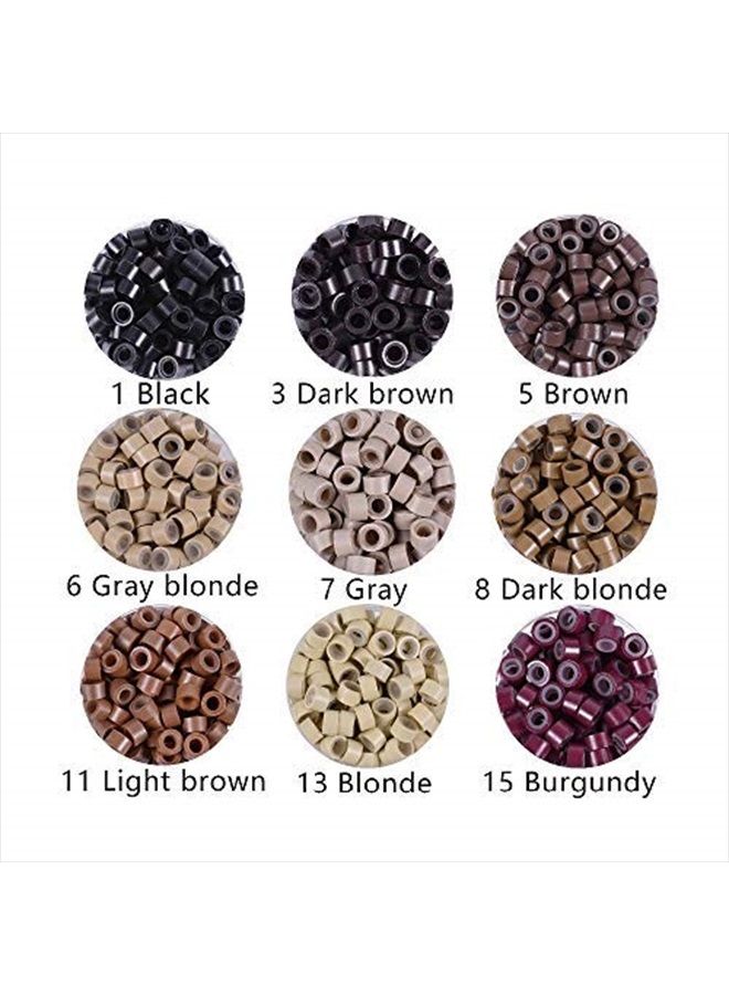 yantaisiyu 1000pcs Silicone Lined Micro Links Rings Beads Hair Feather Extensions 5.0x3.0x3.0 mm Hair Beads (Black) - Image 4