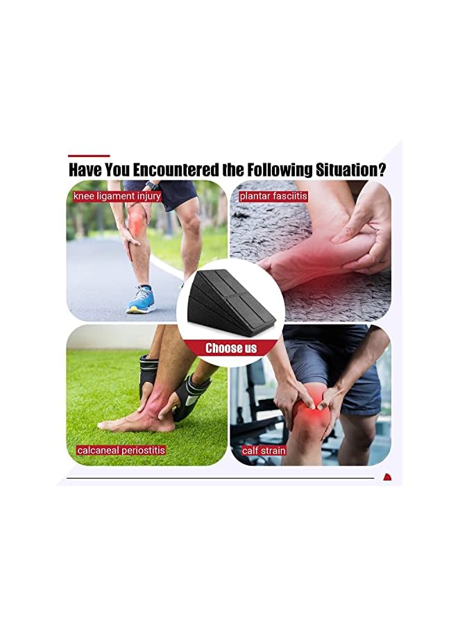 PROMASS لوح مائل لتمديد الساق، 3 قطع لوح مائل لتمديد القدم لعلاج التهاب اللفافة الأخمصية، معدات العلاج الطبيعي، لوح مائل من الفوم قابل للتعديل رائع للتمارين، القرفصاء وتمديد الساقين - Image 4