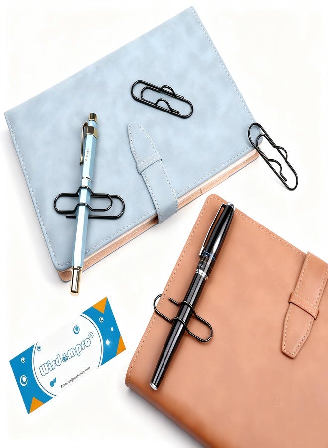 ويزدوم برو مشبك أقلام Wisdompro، عبوة من 12 مشبك أقلام من الفولاذ المقاوم للصدأ، مناسب للدفاتر والكتب والمذكرات ولوحات الكتابة والأوراق وغيرها - 2.6 × 0.7 بوصة (أسود) - Image 5