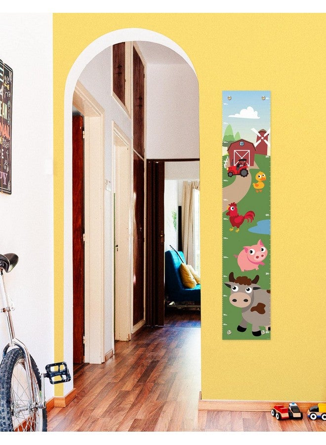 ThisWear Wall Decor for Toddler Down on The Farm Barnyard Animals Growth Chart for Kids Growth Chart - Image 3