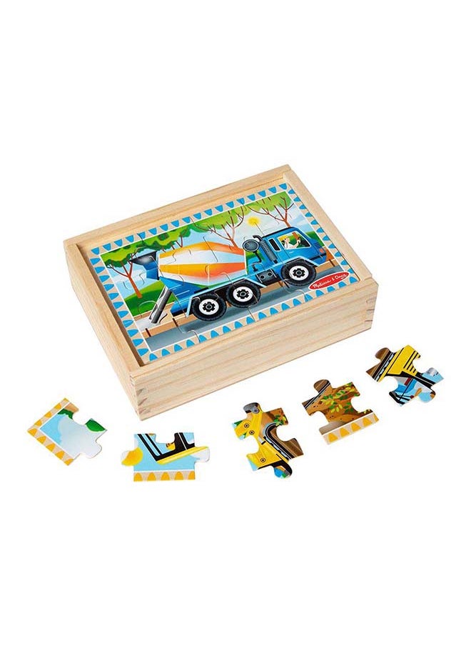Melissa & Doug Melissa & Doug Construction Jigsaw Wooden Puzzles in a Box  - Image 2