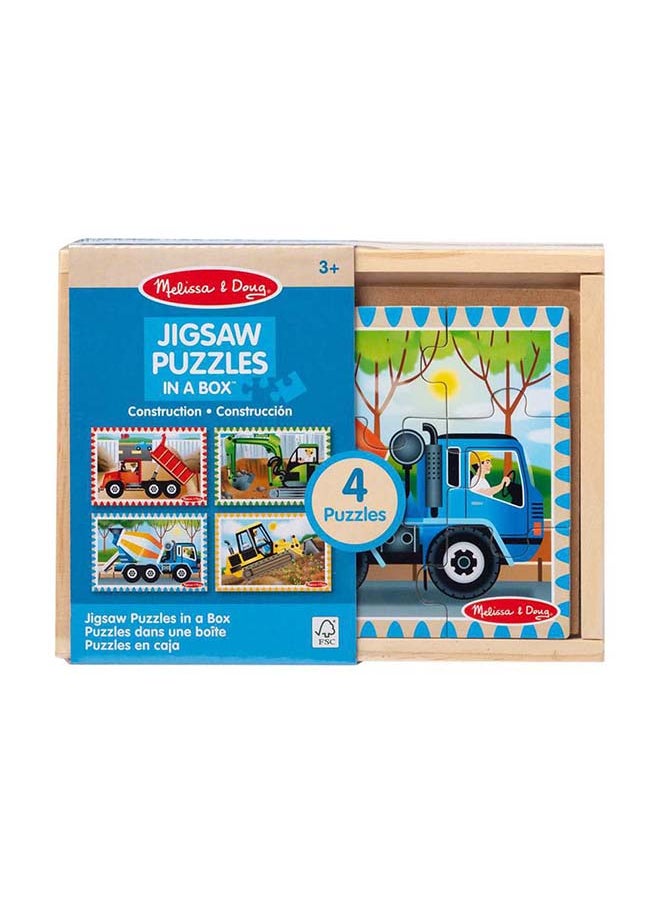Melissa & Doug Melissa & Doug Construction Jigsaw Wooden Puzzles in a Box  - Image 1