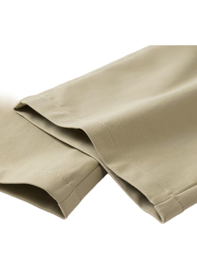 MARKLESS Casual Pants For Men, Summer Style, Breathable, Wrinkle-Resistant, Easy-Care, Business Straight-Leg Trousers 0820, Khaki Color - Second Generation, Size 31 - Image 3