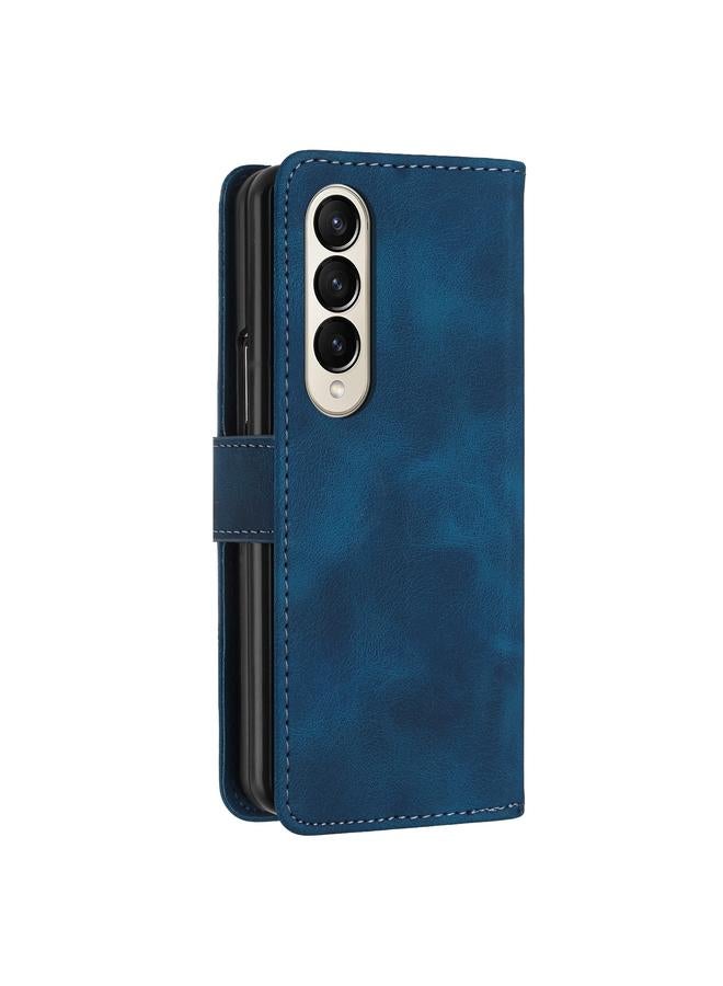 S-TOP Case For Samsung Galaxy Z Fold3 5G YX0080 Grid Butterfly Embossed Pattern Flip Leather Phone Case with Lanyard - Image 3