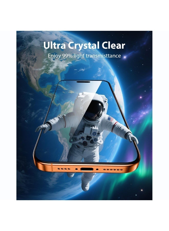 O Ozone (Pack of 2) Screen Protectors Compatible With iPhone 17 Pro |9H Hardness, Full Coverage Tempered Glass  Easy Installation Bubble Free - Black - Image 5