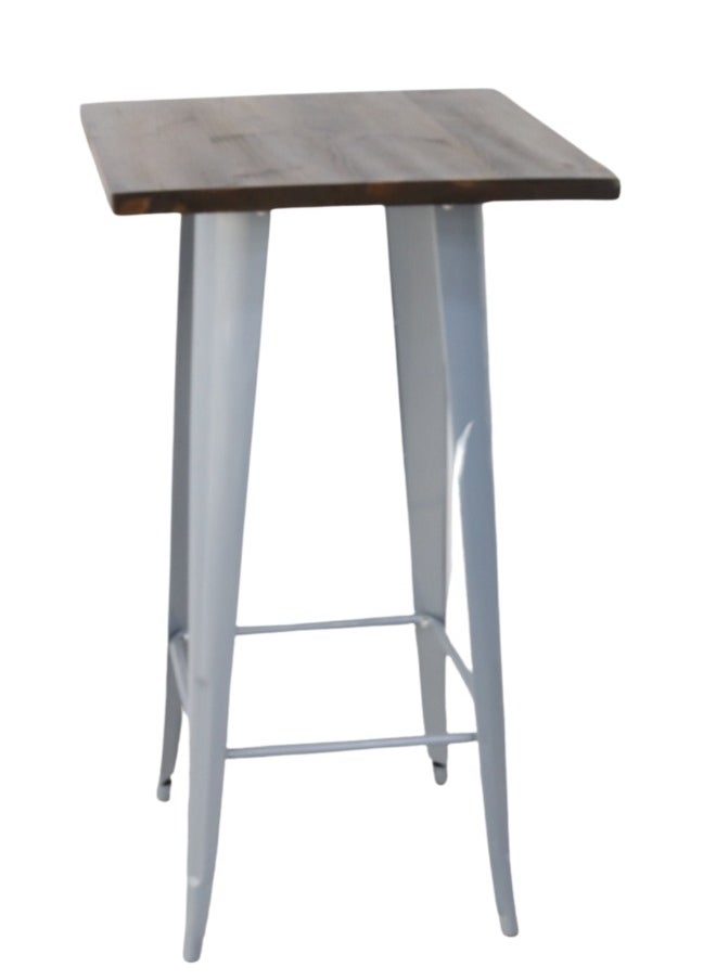 SMART HOME Single dining table, high design, wood surface and iron legs for modern home, kitchen, living room, cafe, and home garden, size 60X60X110 cm  - Image 3