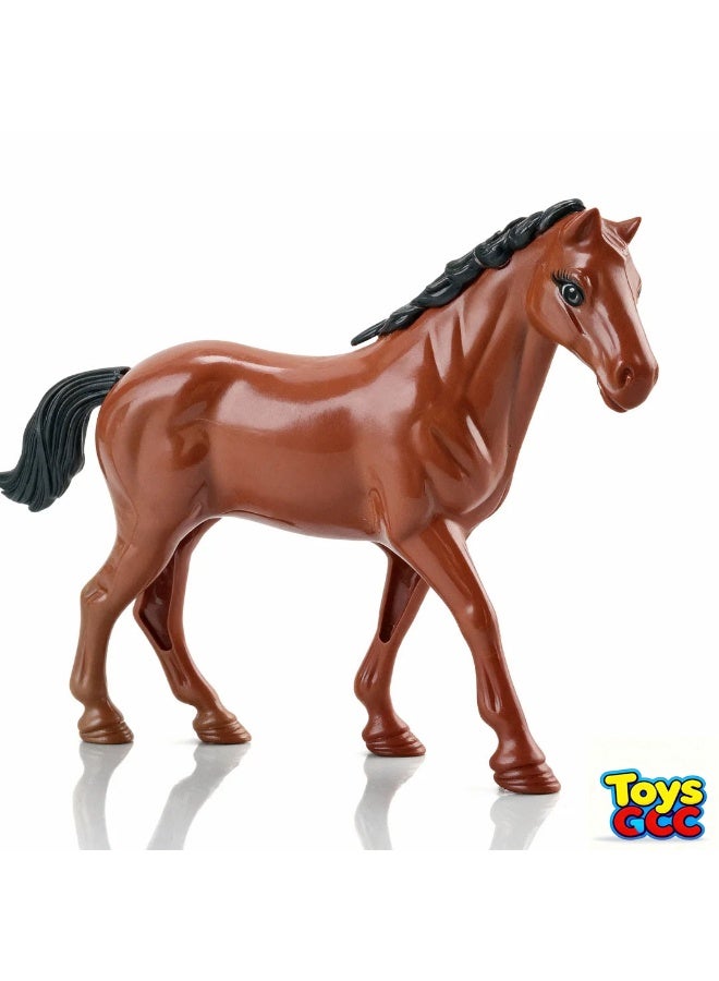 Toys GCC Realistic Chestnut Horse Toy Figure, Farm Animal Horse Model, Collectible Horse Figurine, Educational Animal Toy, Ranch Horse Statue, Stable Horse Playset, Kids Pretend Play Horse, Simulation Horse Model, Miniature Horse Decoration, Horse Lover Gift - Image 1