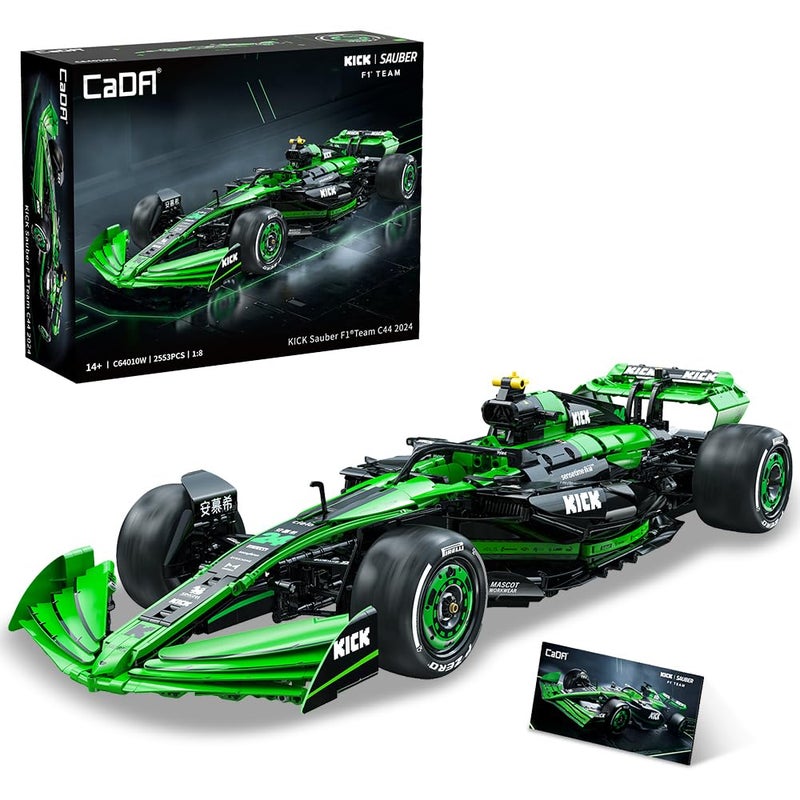 CaDA C64010W Kick Sauber F1 Team C44 Racing Building SetMOC 18 F1 Building Block CarFormula 1 Championship Super Car Model for Adults 2553pcs - Image 2