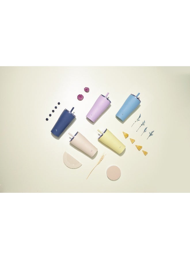 زوجيروشي زجاجة زوجيروشي ستانلس ستيل معزولة بالفراغ مع ماصة ٠.٧٢ لتر، بنفسجي فاتح - Image 2